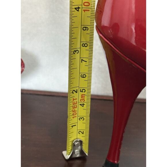 Stuart Weitzman Red Patent Leather Open Toe Heels Sz 9.5 - Picture 8 of 8